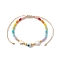Colorful Glass Seed & Brass Braided Bead Bracelet, Star, Inner Diameter: 1-7/8~3-1/4 inch(4.8~8.4cm)