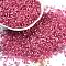 Imitation Cat Eyes Glass Seed Beads, Dyed, Cylinder, Cerise, 1.6x1.3mm, Hole: 0.8mm, about 1333pcs/10g