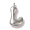 Non-Tarnish Ion Plating(IP) 304 Stainless Steel Pendants, Balloon Letter Charm, Stainless Steel Color, Letter L, 25.5x14x6mm, Hole: 2mm