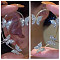 Alloy Rhinestone Cuff Earrings, Butterfly, Platinum, 70x35mm