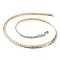 304 Stainless Steel Twist Chain Necklaces for Women, Golden & Stainless Steel Color, 19.65~19.69 inch(49.9~50cm), 7mm wide