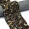 Natural Banded Agate Beads Strands, Dyed & Heated, Faceted, Rondelle, with Seed Beads, Coffee, 8.5~10x5.5~6.5mm, Hole: 1mm, about 43~45pcs/strand, 15.35''(39cm)