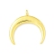 Brass Pendants, Crescent Moon, Rack Plating, Cadmium Free & Lead Free, Long-Lasting Plated, Golden, 19.5x19x2mm, Hole: 1.8mm