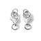 925 Sterling Silver Lobster Claw Clasps, with Jump Rings, Silver, 10x7x3mm, Hole: 3mm and 4mm