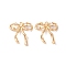 Brass Micro Pave Clear Cubic Zirconia Pendants, Bowknot, Real 18K Gold Plated, 20x19x2mm, Hole: 1.2mm