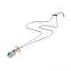 3Pcs 3 Style Glass Bottle with Synthetic Turquoise Chips Pendant Necklaces Set NJEW-JN03841-5