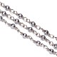 3.28 Feet Handmade Non-magnetic Synthetic Hematite Beaded Chains X-CHC-F007-16P-01-1
