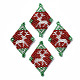 MIYUKI＆TOHO日本のシードビーズ  手作りのリンク  クリスマスのトナカイ/クワガタ織機の模様とひし形  暗赤色  40.5x26x2mm  穴：1.5mm SEED-Q037-018-1