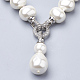 Shell Pearl Pendant Necklaces NJEW-Q310-05-2