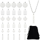 BENECREAT 30PCS Stainless Steel Mixed Shape Blank Stamping Tag Pendants with Snap on Bails for Bracelet Necklace Earring Making(5pcs/Kind) STAS-BC0003-03-1