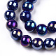 Chapelets de perles en verre opaque électrolytique GLAA-T032-P8mm-AB03-2