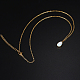 Collier pendentif en forme de larme d'opalite avec chaînes en acier inoxydable JD6752-1-4
