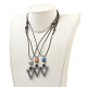 Cowhide Leather Cord Pendant Necklaces NJEW-JN02219-4