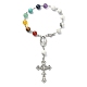Braccialetto con perline rosario di howlite naturale e pietre miste BJEW-TA00329-01-1