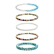 Ensembles de bracelets en perles extensibles en verre à facettes et turquoise synthétique (teint) BJEW-TA00202-03-4