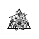 Nbeads マットブラックアイアンウォールアートデコレーション  三角形の中空ハンドブーケデザインフロントポーチ用金属装飾  リビングルームまたはアウトドア  22.6x24.2cm（8.90x9.53) HJEW-WH0067-105-1