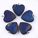 Electroplate Natural Druzy Agate Pendants G-T112-02B-1