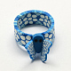手作りポリマー粘土の蝶の指輪  ワイドバンドリング  ミックスカラー  16mm  12個/箱 RJEW-Q152-B-5