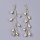 Semillas de vidrio perlas grandes colgantes envueltos en alambre FIND-S306-14H-2