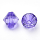 透明なアクリルビーズ  双円錐形  青紫色  6x5.5mm  穴：1.5mm  約6120個/500g TACR-S146-6mm-20-1