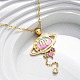 Ожерелья с подвеской в виде планеты и созвездия из нержавеющей стали 304 с перламутровой эмалью NJEW-D310-01B-G-4