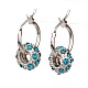 Trendy Alloy Rhinestone European Beads Hoop Earrings EJEW-JE01229-2