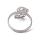201 verstellbarer Ring aus ausgehöhltem Blatt aus Edelstahl für Frauen RJEW-C045-05P-3