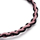 (vendita in fabbrica di feste di gioielli) braccialetti con cordoncini in pelle di vacchetta verniciati a spruzzo intrecciati regolabili unisex BJEW-JB05393-04-2