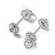 Rhodium Plated 925 Sterling Silver with Clear Cubic Zirconia Charms STER-G036-14P-2