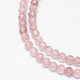 Natürliche Erdbeere Quarz Perlenstränge G-G936-2mm-02-3