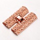 Alloy Filigree Fold Over Clasps PALLOY-A061-01RG-1