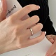 925 кольцо-манжета из стерлингового серебра с родиевым покрытием для девочек и женщин RJEW-C003-03P-4