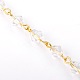 Chaînes de perles de verre bicone manuelles pour fabrication de bracelets et colliers AJEW-JB00039-01-1