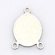 201 Stainless Steel Flat Oval Slice Chandelier Components STAS-P073-12-2
