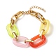 Bracelet chaîne câble acrylique bicolore pour adolescente femme BJEW-JB07181-2