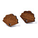Fornituras de aretes de madera de nogal MAK-N032-014-2