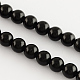 Agate noire naturelle chapelets de perles rondes X-G-R198-6mm-1