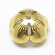 メッキアイアン製ビーズキャップ  花  5花びら  ゴールドカラー  12.5x6.5mm  穴：1mm IFIN-S696-57G-2
