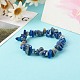Bracelets extensibles en perles de lapis-lazuli naturels pour enfants BJEW-JB06388-04-2