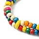 Collares de babero con cuentas de coco natural teñido de colores NJEW-A007-03A-4