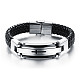 Fashion Cross Stainless Steel Bracelets BJEW-N0001-127A-1