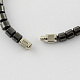 Non-Magnetic Synthetic Hematite Beaded Necklaces NJEW-R160-18-3