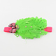 女の子ベビー用可愛い弾性ヘッドバンド  ちょう結びで染め羽鉢巻き  芝生の緑  120mm OHAR-R179-42-1
