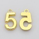 Rack Plated Zinc Alloy Number Charms PALLOY-A062-G-NR-2