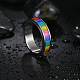 Anello rotante rettangolo smaltato con bandiera dell'orgoglio color arcobaleno RABO-PW0001-038G-4