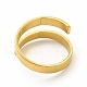 Ионное покрытие (ip) 304 прямоугольное кольцо из нержавеющей стали с открытой манжетой для женщин RJEW-B027-28G-3