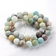Frosted Natural Flower Amazonite Round Beads Strands G-E330-10mm-01-2