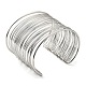 304 Stainless Steel Multi Line Cuff Bangles BJEW-E079-01P-3