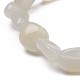 Bracciali con perline elastiche in pietra di luna bianca naturale BJEW-K213-C02-3