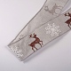 クリスマス黄麻布リボン  ヘシアンリボン  ジュートリボン  服飾材料  濃いグレー  50x0.4mm  約2 M /バンドル SRIB-WH0006-15A-2